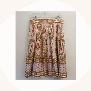 Anthropologie Printed Midi Skirt